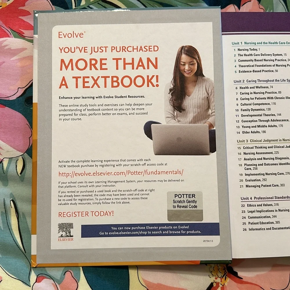 Fundamentals of Nursing Textbook - Blue/Teal Cover